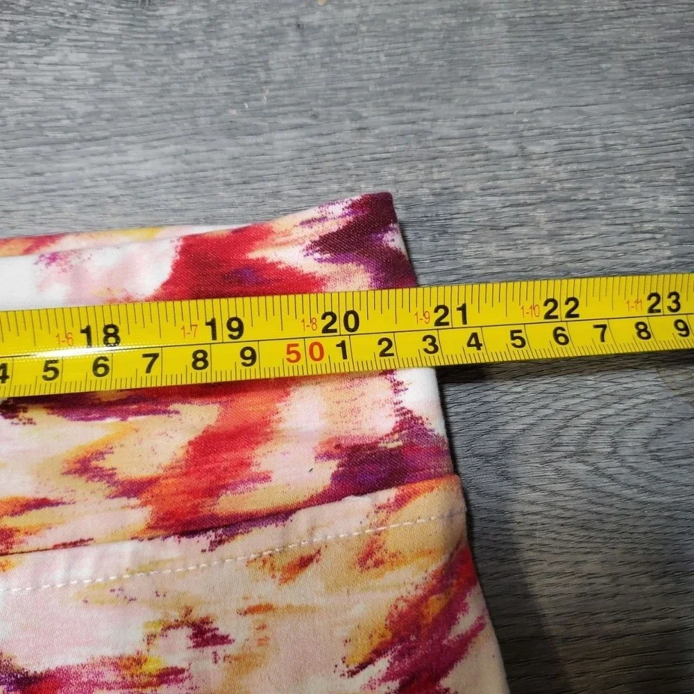 Terra Sky Jeggings Womens 2X Multicolor Watercolor Floral Skinny Pull On Pants‎